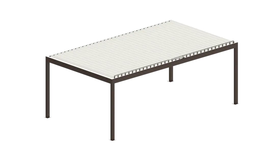 SB 400 pergola ar atvērtām lamelēm, skats no augšas